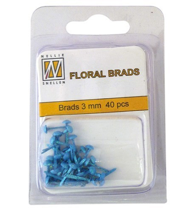 FLP-GB-004 - Nellies Choice - Floral Glitter Brads Blue