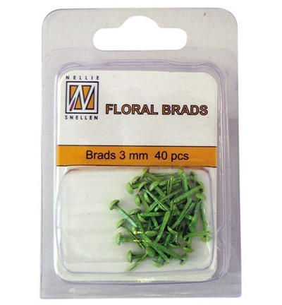 FLP-GB-005 - Nellies Choice - Floral Glitter Brads Groen