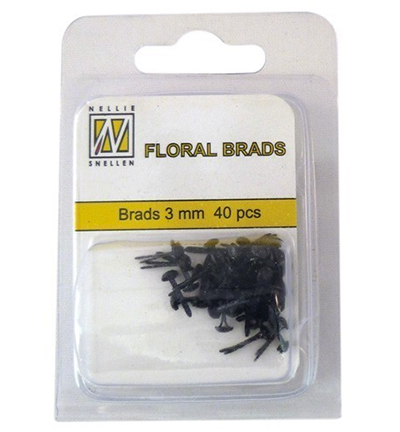 FLP-GB-013 - Nellies Choice - Floral Glitter Brads Noir