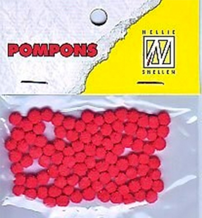POM002 - Nellies Choice - Mini pompoms Christmas Red