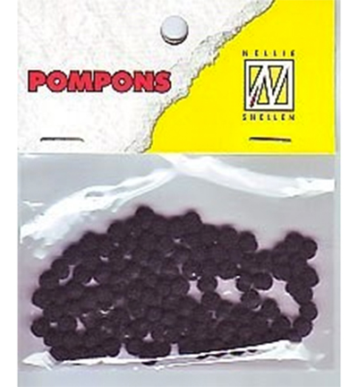 POM011 - Nellies Choice - Mini pompoms Zwart