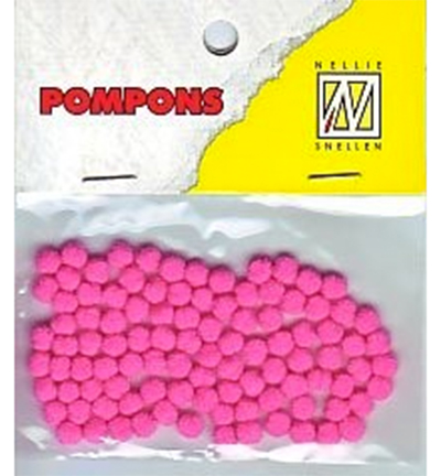 POM012 - Nellies Choice - Mini pompoms Neon pink