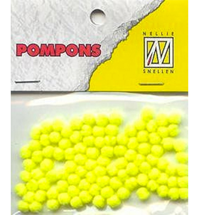POM023 - Nellies Choice - Mini pompoms 3mm Jaune Neon