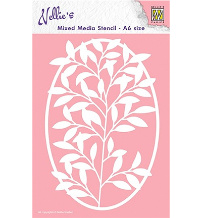 MMSA6-005 - Nellies Choice - Oval Frame with flower-branch