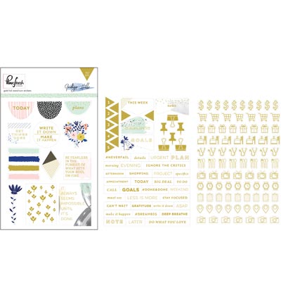PFRC300616 - Pinkfresh - Gold foiled words/icon stickers