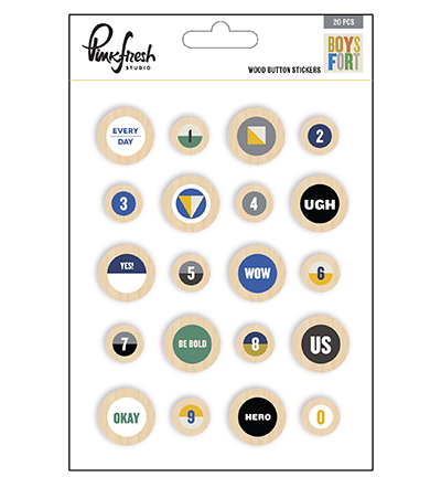 PFRC400817 - Pinkfresh - Wood button stickers