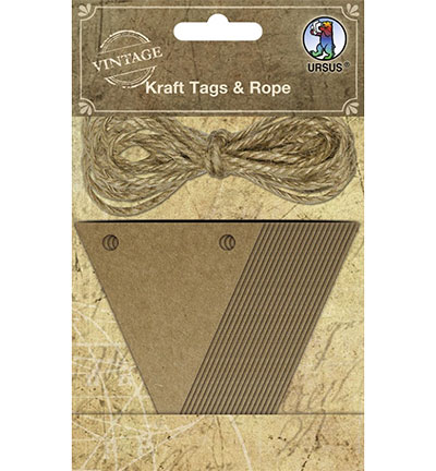 40650005 - Ursus - Kraft Tags & Rope, buntings with jute thread