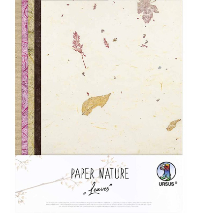 61620005 - Ursus - Papier Nature, Leaves(Feuilles), 11 feuilles 23x33cm
