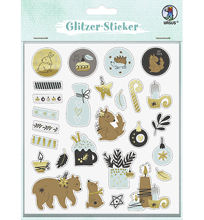 5954 00 07F - Ursus - Glitter Stickers, Winter