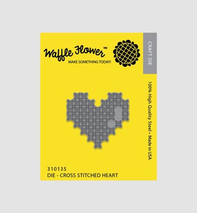 310135 - Waffle Flower - Cross Stitched Heart