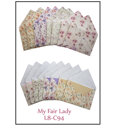 L8 C94 - FabScraps - 8 precut cards and matching envelopes - My Fair Lady