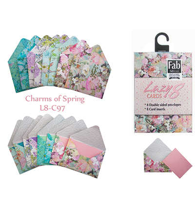 L8 C97 - FabScraps - 8 precut cards and matching envelopes - Charms of Spring