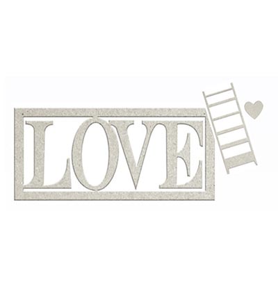 DC96 002 - FabScraps - Word - Love - with ladder and heart