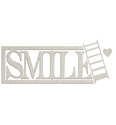 DC96 009 - FabScraps - Word - Smile - with ladder and heart