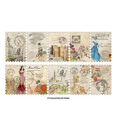 ST102 002 - FabScraps - Travel Stamps