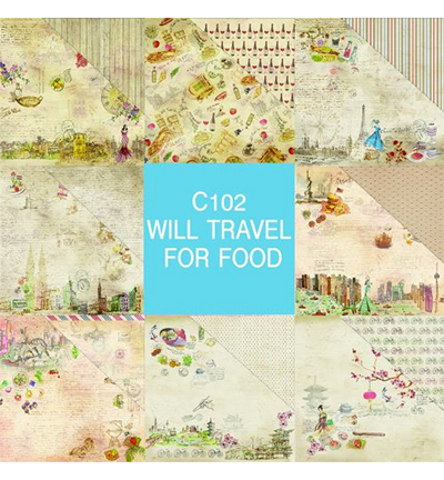 PP102 001 - FabScraps - Will Travel For Food Paper Pad