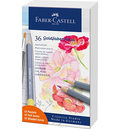 FC-114639 - Faber Castell - Aquarelpotlood FC Goldfaber blik Pastel + stand. kleuren
