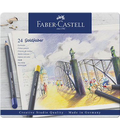 FC-114724 - Faber Castell - Crayons couleur FC Goldfaber boite métal