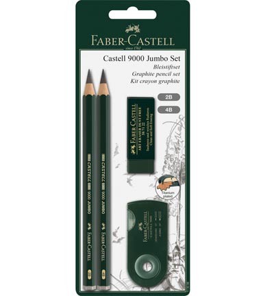 FC-119398 - Faber Castell - Jumbo 2B et 4B, gomme et taille crayons