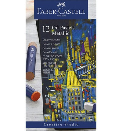 FC-127014 - Faber Castell - Oil pastels cardboard box of 12 metallic
