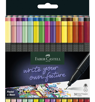 FC-151630 - Faber Castell - Feutres pointe fine Grip, Pastel, Neon, Basic assorti