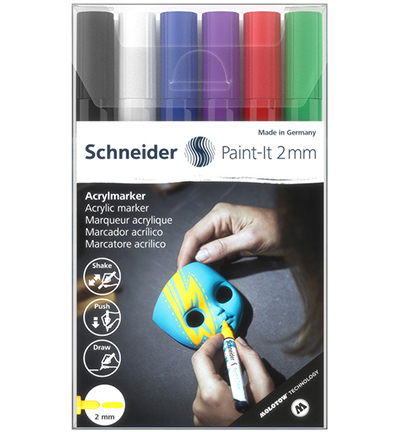 S-120195 - Schneider - Marqueurs acryliques Schneider Paint-it 310 2mm 6 pièces.