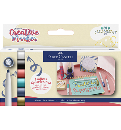 FC-160906 - Faber Castell - Marker creatief FC Goldfaber beitelpunt C Soft Lettering, set a 6 stuks