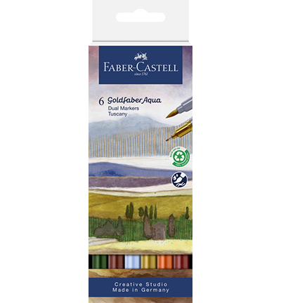 FC-164521 - Faber Castell - Aqua Dual Marker wallet of 6, Tuscany