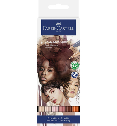 FC-164523 - Faber Castell - Aqua Dual Marker 6er Etui Portrait