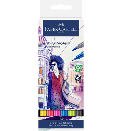 FC-164606 - Faber Castell - Aqua Dual Marker wallet of 6