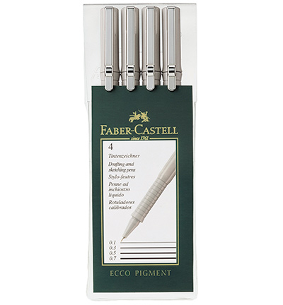 FC-166004 - Faber Castell - Pigment drawing pen Ecco set 4st.