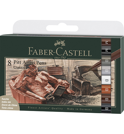 FC-167172 - Faber Castell - PaP Tuschestift, 8er Etui, Classic