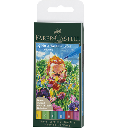 FC-167177 - Faber Castell - PaP Brush Tuschestift, 6er Etui Springtime