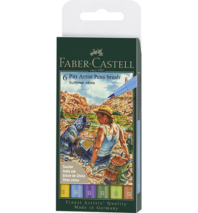 FC-167178 - Faber Castell - PaP Brush Tuschestift, 6er Etui Summer