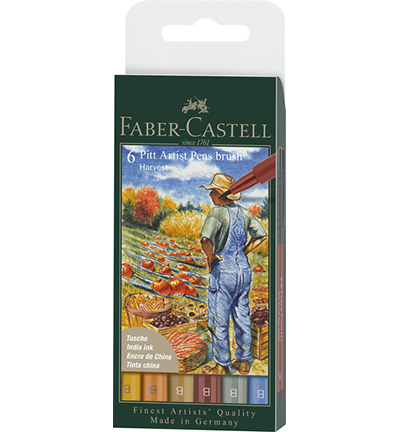 FC-167179 - Faber Castell - PaP Brush Tuschestift, 6er Etui Harvest