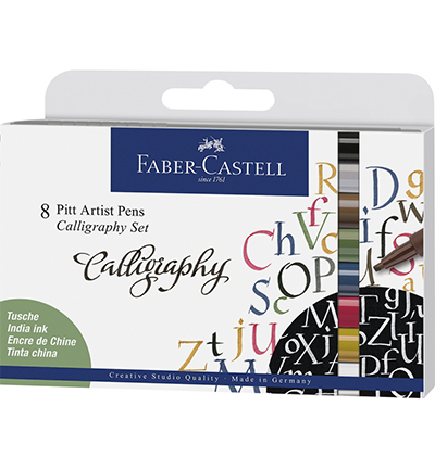 FC-167508 - Faber Castell - Pitt artist set calligraphie 8 pièces