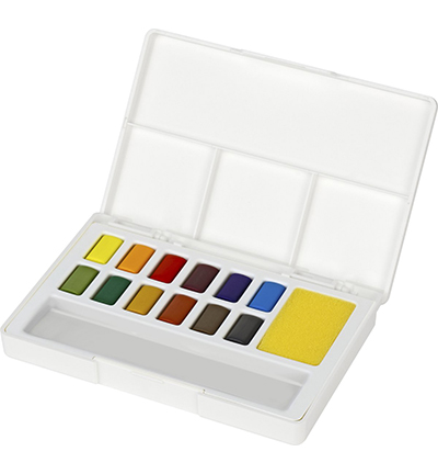 FC-169712 - Faber Castell - Waterverf FC tablet in box met palet 12 kleuren