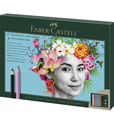 FC-210052 - Faber Castell - Kleurpotlood FC Polychromos en Grafiet matt Giftset 23dlg