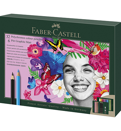 FC-210053 - Faber Castell - Kleurpotlood FC Polychromos en Grafiet matt Giftset 40dlg