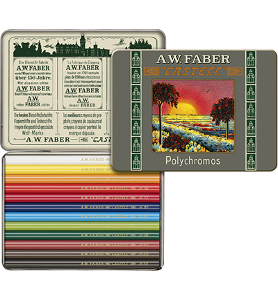 FC-211004 - Faber Castell - Colour Pencils Polychromos 12ct tin 111th anniversary short