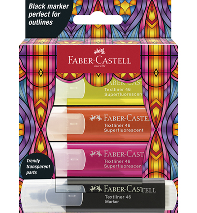 FC-254693 - Faber Castell - Faber-Castell markeerstift Glassy set á 4 markers