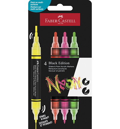 FC-285505 - Faber Castell - FC Black Edition Shake & Paint, Neon kleuren