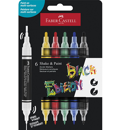 FC-285507 - Faber Castell - FC Black Edition Shake & Paint, Standaard kleuren