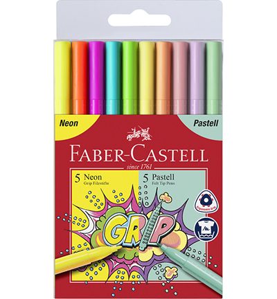 FC-155312 - Faber Castell - Felt tip pens FC Grip neon and pastel set