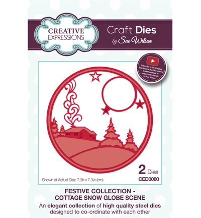 CED3080 - Creative Expressions - Cottage Snow Globe Scene