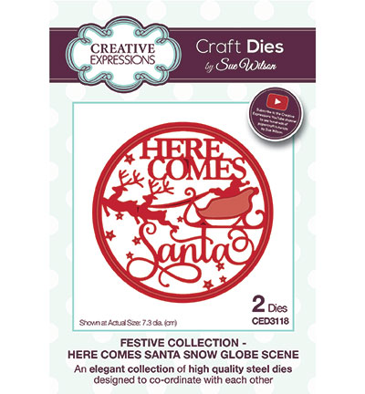 CED3118 - Creative Expressions - Here Comes Santa Snow Globe Scene