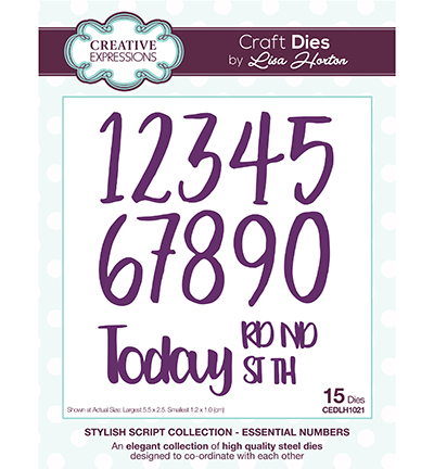 CEDLH1021 - Creative Expressions - Stylish Script Collection Essential Numbers