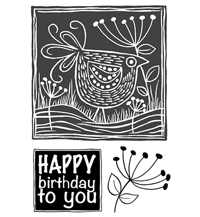 JGS627 - Creative Expressions - Lino Cut - Chicken in the Grass