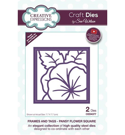 CED4377 - Creative Expressions - Frames and Tags Collection Pansy Flower Square