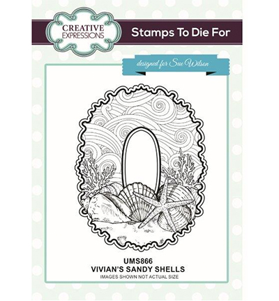 UMS866 - Creative Expressions - Vivians Sandy Shells Pre Cut Stamp